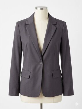 gray Single-Button Tailored Blazer (New Without Tags)